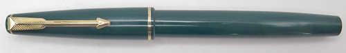 ITEM #6826R: PARKER 17 LADY FOUNTAIN PEN IN GREEN. PARKER SQUEEZE FILLER. 14K BROAD NIB. MADE IN ENGLAND.